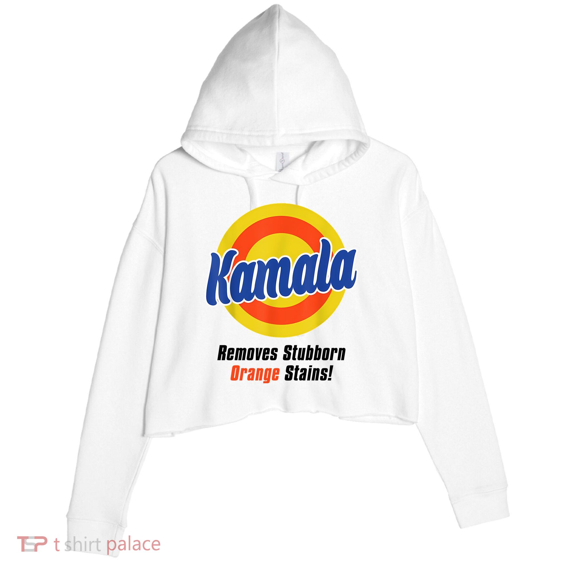 Kamala Harris 2024 Removes Stubborn Stains Funny Crop Fleece Hoodie