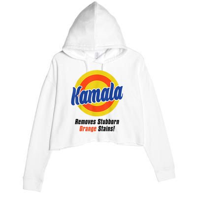 Kamala Harris 2024 Removes Stubborn Stains Funny Crop Fleece Hoodie