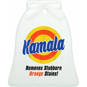 Kamala Harris 2024 Removes Stubborn Stains Funny Ceramic Bell Ornament