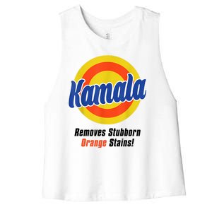 Kamala Harris 2024 Removes Stubborn Stains Funny Women's Racerback Cropped Tank