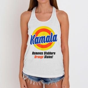 Kamala Harris 2024 Removes Stubborn Stains Funny Women's Knotted Racerback Tank