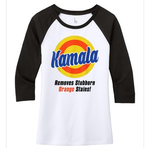 Kamala Harris 2024 Removes Stubborn Stains Funny Women's Tri-Blend 3/4-Sleeve Raglan Shirt