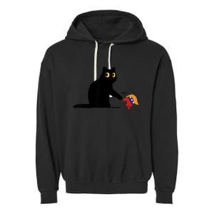 Kamala Harris 2024 Victory Black Cat Vs Elephant Trump Garment-Dyed Fleece Hoodie