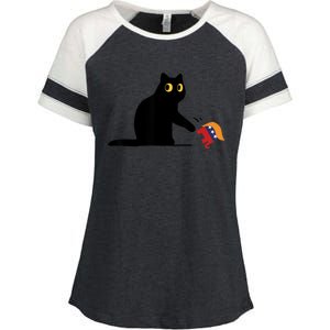 Kamala Harris 2024 Victory Black Cat Vs Elephant Trump Enza Ladies Jersey Colorblock Tee