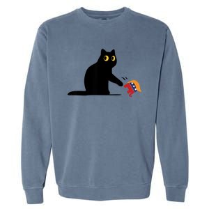 Kamala Harris 2024 Victory Black Cat Vs Elephant Trump Garment-Dyed Sweatshirt