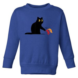 Kamala Harris 2024 Victory Black Cat Vs Elephant Trump Toddler Sweatshirt