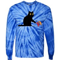 Kamala Harris 2024 Victory Black Cat Vs Elephant Trump Tie-Dye Long Sleeve Shirt