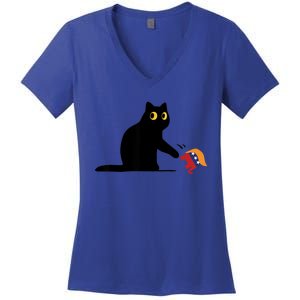 Kamala Harris 2024 Victory Black Cat Vs Elephant Trump Women's V-Neck T-Shirt