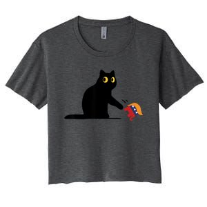 Kamala Harris 2024 Victory Black Cat Vs Elephant Trump Women's Crop Top Tee