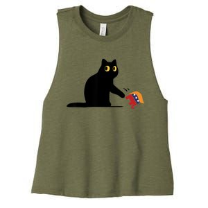 Kamala Harris 2024 Victory Black Cat Vs Elephant Trump Women's Racerback Cropped Tank