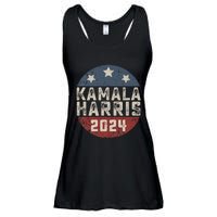 Kamala Harris 2024 For President Retro Button Election Ladies Essential Flowy Tank