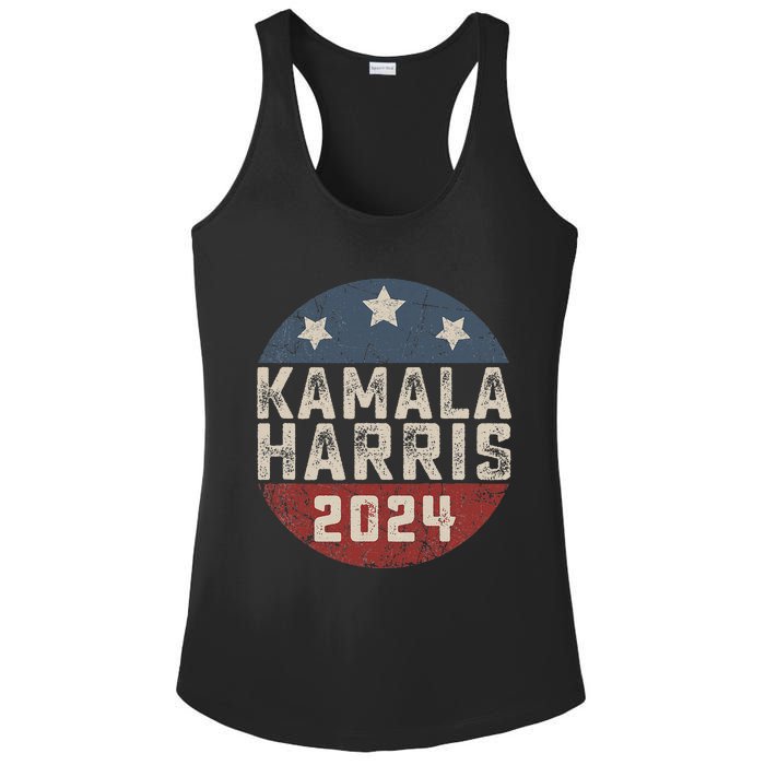 Kamala Harris 2024 For President Retro Button Election Ladies PosiCharge Competitor Racerback Tank