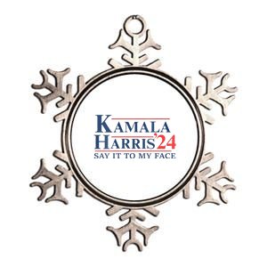 Kamala Harris 2024 Election Say It To My Face Metallic Star Ornament