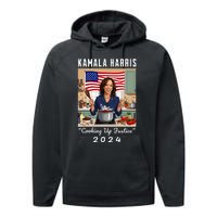 Kamala Harris 2024 Cooking Up Justice Fun Political Performance Fleece Hoodie