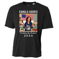 Kamala Harris 2024 Cooking Up Justice Fun Political Cooling Performance Crew T-Shirt