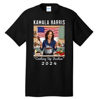 Kamala Harris 2024 Cooking Up Justice Fun Political Tall T-Shirt