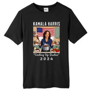 Kamala Harris 2024 Cooking Up Justice Fun Political Tall Fusion ChromaSoft Performance T-Shirt