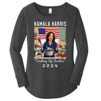 Kamala Harris 2024 Cooking Up Justice Fun Political Women's Perfect Tri Tunic Long Sleeve Shirt