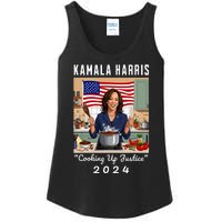 Kamala Harris 2024 Cooking Up Justice Fun Political Ladies Essential Tank