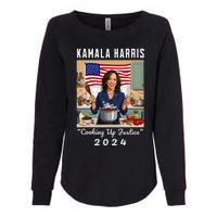 Kamala Harris 2024 Cooking Up Justice Fun Political Womens California Wash Sweatshirt