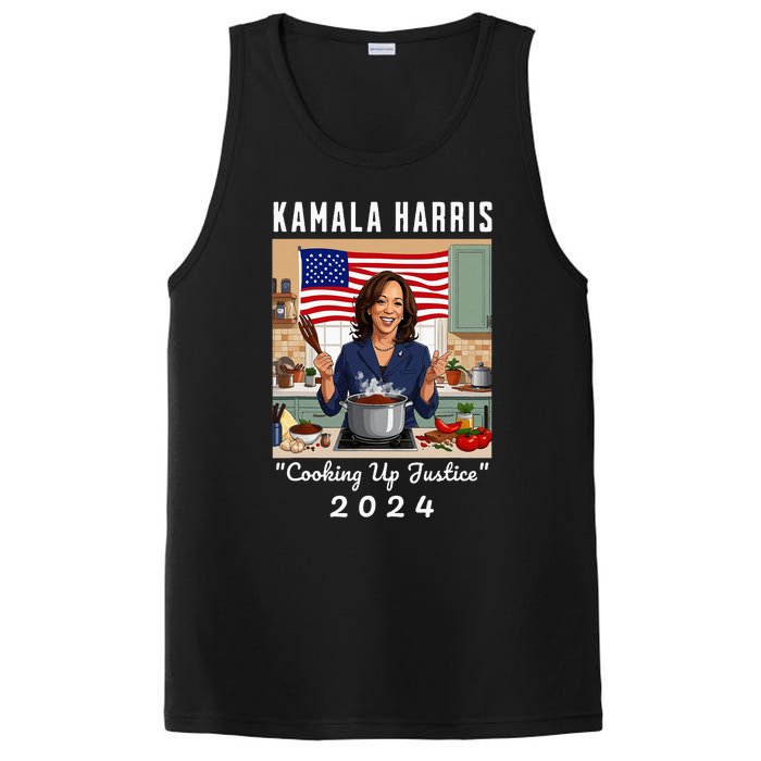 Kamala Harris 2024 Cooking Up Justice Fun Political PosiCharge Competitor Tank