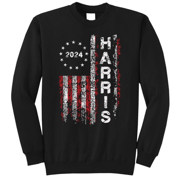 Kamala Harris 2024 For President Campaign Us Flag Vintage Tall Sweatshirt