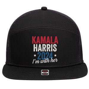 Kamala Harris 2024 Support IM With Her Kamala Harris 2024 Gift 7 Panel Mesh Trucker Snapback Hat