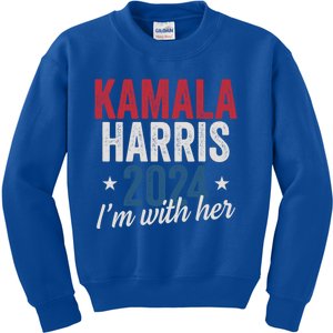 Kamala Harris 2024 Support IM With Her Kamala Harris 2024 Gift Kids Sweatshirt