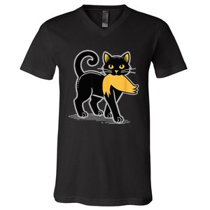 Kamala Harris 2024 Cat Carrying Trump Hair Sarcastic Walz V-Neck T-Shirt