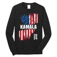 Kamala Harris 2024 For President Campaign Us Flag Vintage Long Sleeve Shirt