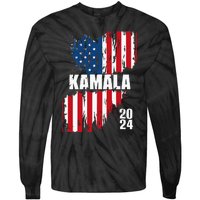 Kamala Harris 2024 For President Campaign Us Flag Vintage Tie-Dye Long Sleeve Shirt