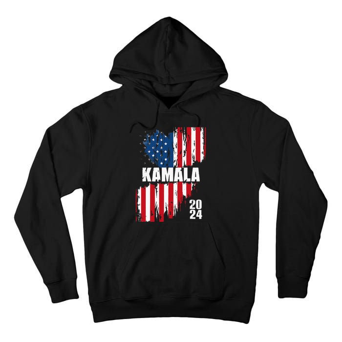 Kamala Harris 2024 For President Campaign Us Flag Vintage Tall Hoodie