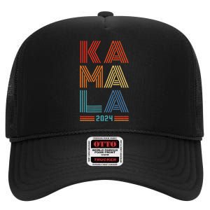 Kamala Harris 2024 Presidential Election High Crown Mesh Back Trucker Hat