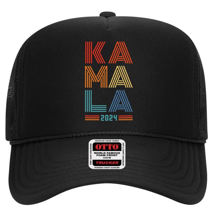 Kamala Harris 2024 Presidential Election High Crown Mesh Back Trucker Hat