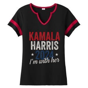 Kamala Harris 2024 Support IM With Her Kamala Harris 2024 Ladies Halftime Notch Neck Tee