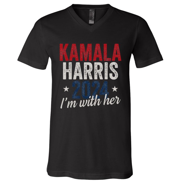 Kamala Harris 2024 Support IM With Her Kamala Harris 2024 V-Neck T-Shirt