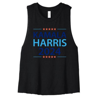 Kamala Harris 2024 Support Graphic Women's Racerback Cropped Tank