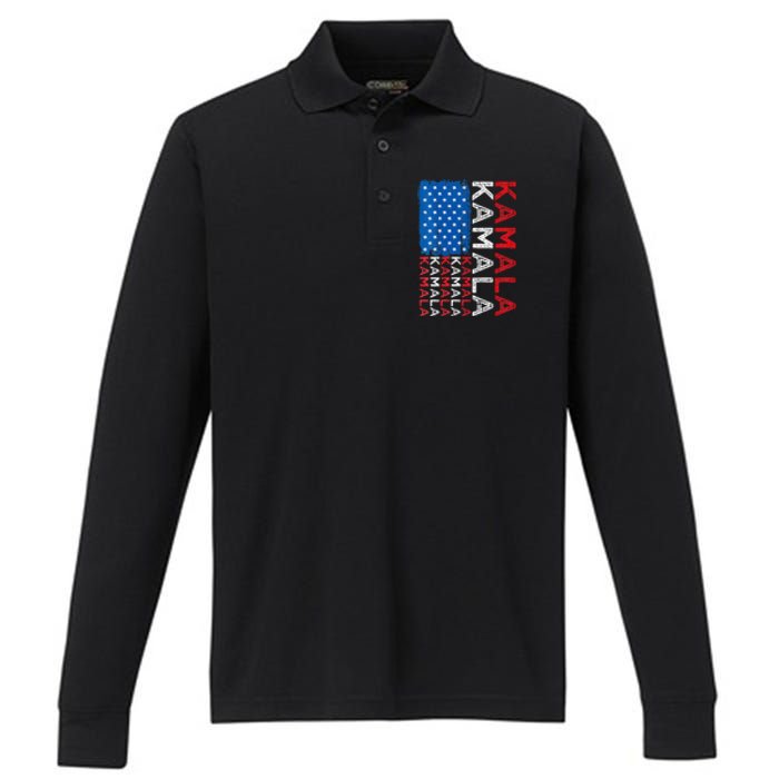 Kamala Harris 2024 Kamala Harris For President Kamala 2024 Performance Long Sleeve Polo