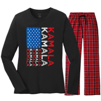 Kamala Harris 2024 Kamala Harris For President Kamala 2024 Women's Long Sleeve Flannel Pajama Set 