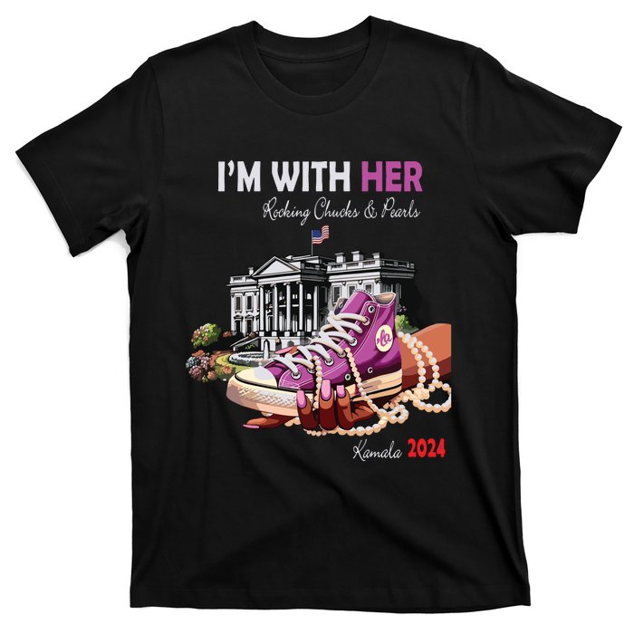 Kamala Harris 2024 IM With Her Rocking Chucks & Pearls T-Shirt