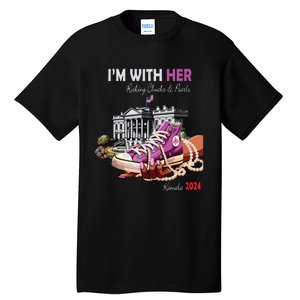 Kamala Harris 2024 IM With Her Rocking Chucks & Pearls Tall T-Shirt