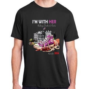 Kamala Harris 2024 IM With Her Rocking Chucks & Pearls Adult ChromaSoft Performance T-Shirt