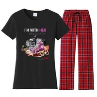 Kamala Harris 2024 IM With Her Rocking Chucks & Pearls Women's Flannel Pajama Set