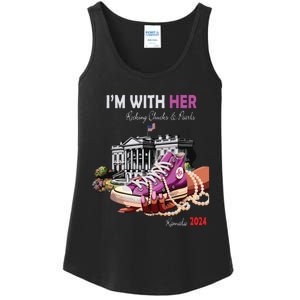 Kamala Harris 2024 IM With Her Rocking Chucks & Pearls Ladies Essential Tank