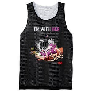 Kamala Harris 2024 IM With Her Rocking Chucks & Pearls Mesh Reversible Basketball Jersey Tank