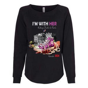 Kamala Harris 2024 IM With Her Rocking Chucks & Pearls Womens California Wash Sweatshirt