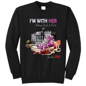 Kamala Harris 2024 IM With Her Rocking Chucks & Pearls Tall Sweatshirt