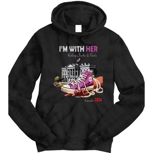 Kamala Harris 2024 IM With Her Rocking Chucks & Pearls Tie Dye Hoodie