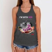 Kamala Harris 2024 IM With Her Rocking Chucks & Pearls Women's Knotted Racerback Tank