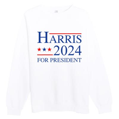 Kamala Harris 2024 For President Election Campaign Premium Crewneck Sweatshirt